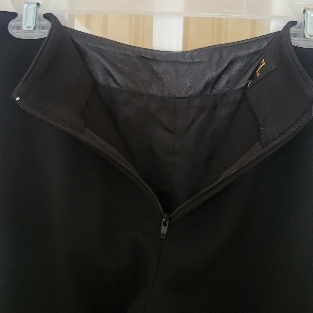 ISABEL U.S.A Vintage Chic Black Genuine Leather Flare Wide Leg Pants Size 2 - Picture 5 of 9